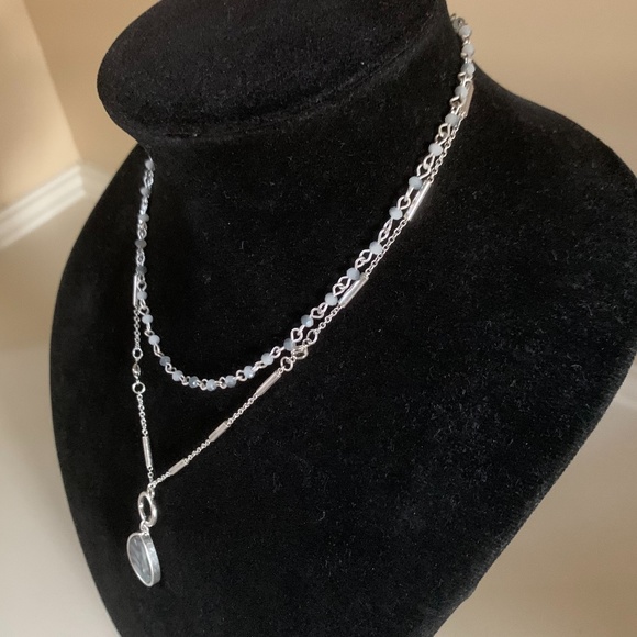Glass Beaded 2 Tier Necklace - Picture 4 of 6